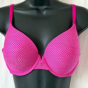 32DD Victoria's Secret Uplift Semi Demi Convertible Underwire Bra Hot Pink
